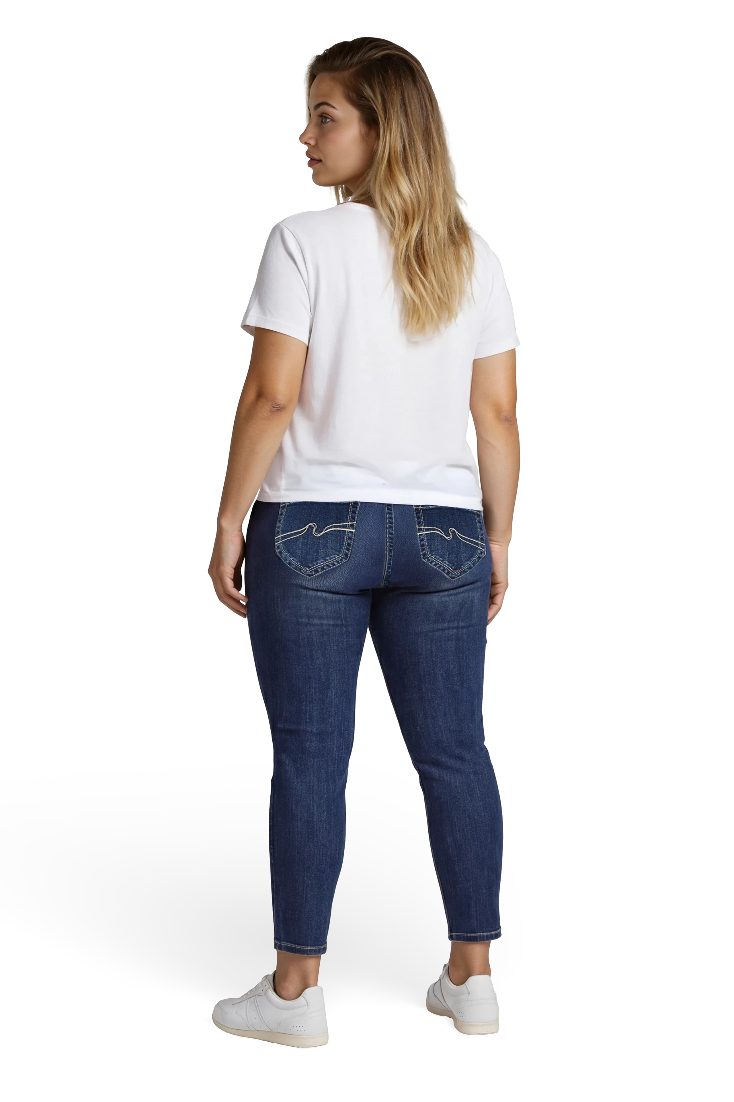 57Lily, Slim-Fit-Jeans, 5-Pocket-Style, verkürzte Form, mit Schmuck-Details am Saum